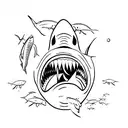 small great white shark  tattoo design idea