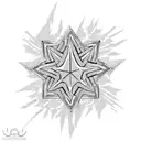 spiked chain linking two four-pointed ninja stars tattoo design idea