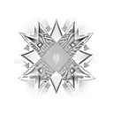 spiked chain linking two four-pointed ninja stars tattoo design idea