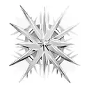 spiked chain linking two four-pointed ninja stars tattoo design idea