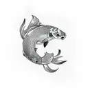 koi fish design but the koi fish are Magikarp from pokemon tattoo design idea