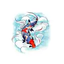 koi fish design but the koi fish are Magikarp from pokemon tattoo design idea