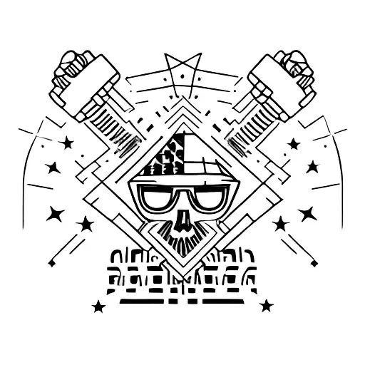 A real steel gangster and rapper who shines like a rap star among bad-natured and jealous people tattoo design idea