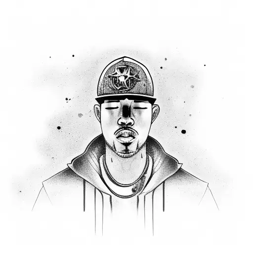 A real steel gangster and rapper who shines like a rap star among bad-natured and jealous people tattoo design idea