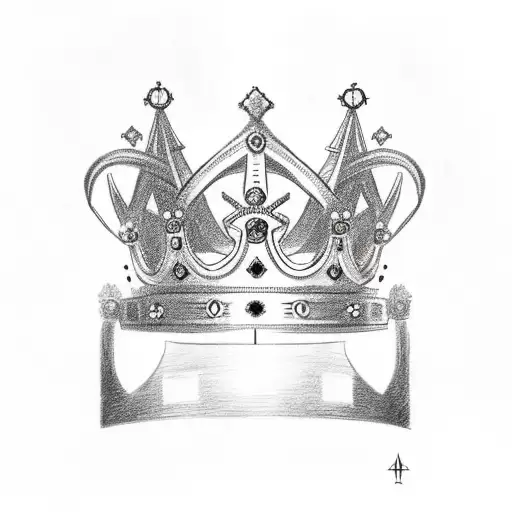 King's Crown with long live prince tattoo design idea