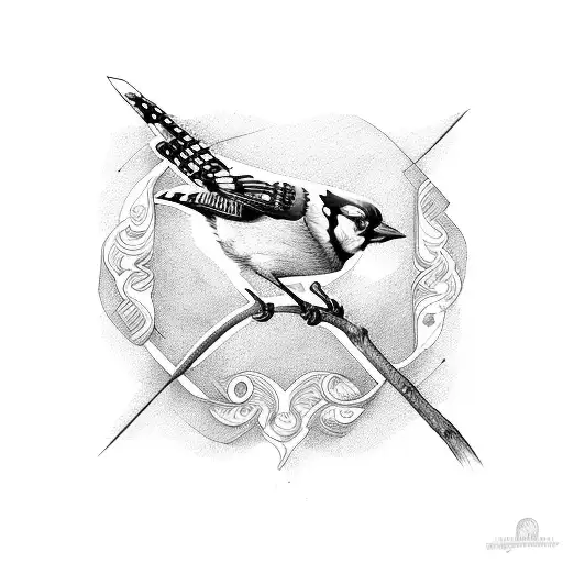 blue jay tattoo design idea