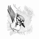 blue jay tattoo design idea