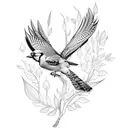 blue jay tattoo design idea
