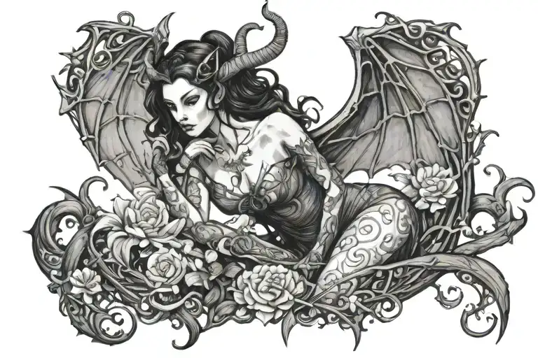 succubus tattoo design idea