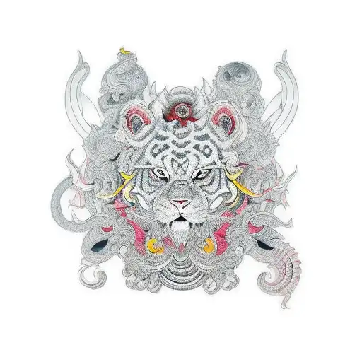 Create info style design with name durga  tattoo design idea