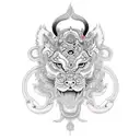 Create info style design with name durga  tattoo design idea