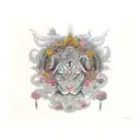 Create info style design with name durga  tattoo design idea