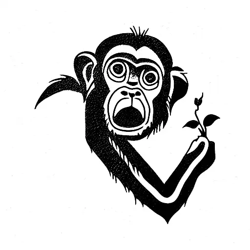 Gibbon ape  tattoo design idea