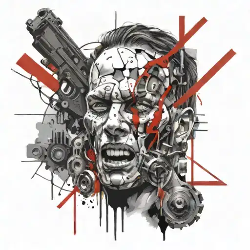 billy butcher vs homelander shooting lasers tattoo design idea