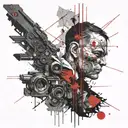 billy butcher vs homelander shooting lasers tattoo design idea