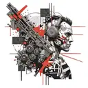 billy butcher vs homelander shooting lasers tattoo design idea
