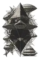 Alien spaceship abducting tattoo design idea