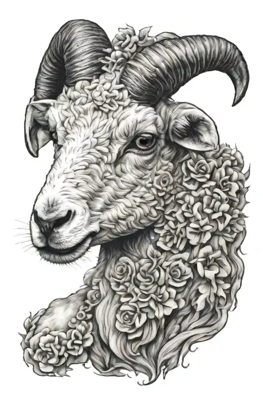 7 horned 7 eyed lamb tattoo design idea
