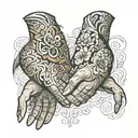 shaking hands holding tattoo design idea