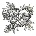 shaking hands holding tattoo design idea