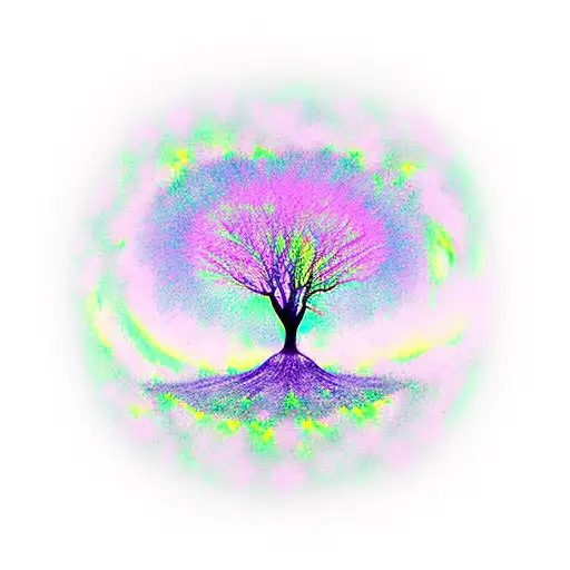 Tree of Life with Aurora borealis  tattoo design idea