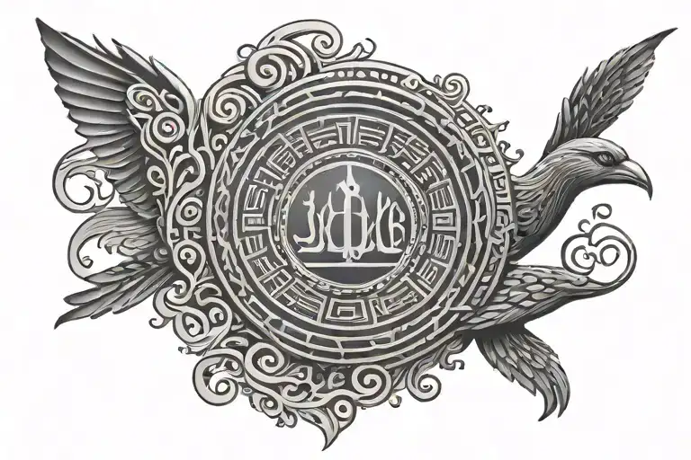 A magical seal made of hieroglyphs tattoo design idea