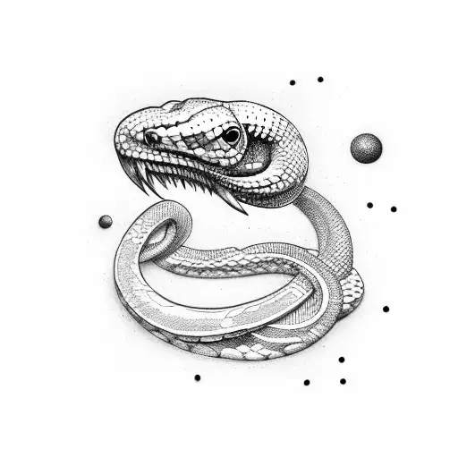 futuristic python tattoo design idea