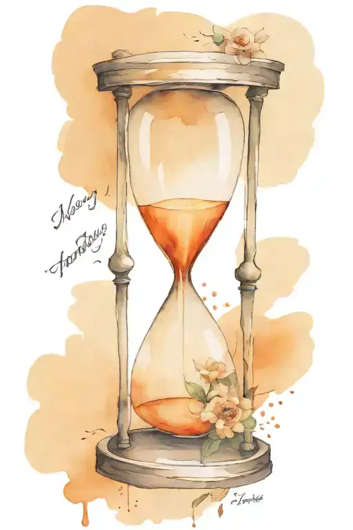 hourglass with quote "no day but today"  tattoo design idea