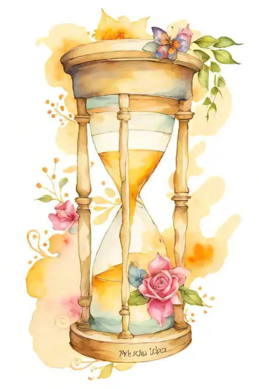 hourglass with quote "no day but today"  tattoo design idea