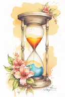 hourglass with quote "no day but today"  tattoo design idea