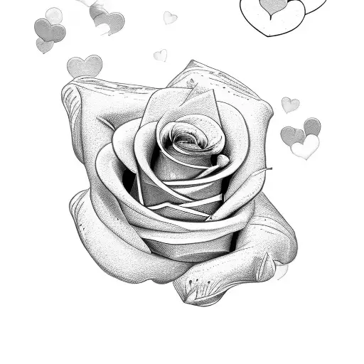 draw letter S with roses and smeal hearts tattoo design idea