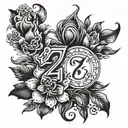 number 27 tattoo design idea