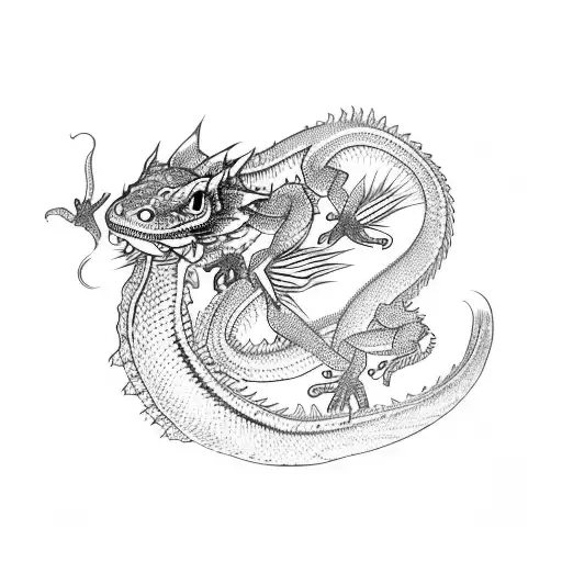 Chinese water dragon tattoo design idea