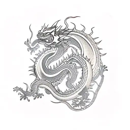 Chinese water dragon tattoo design idea