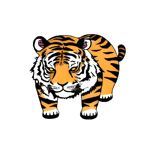 Tiger detail front tattoo design idea