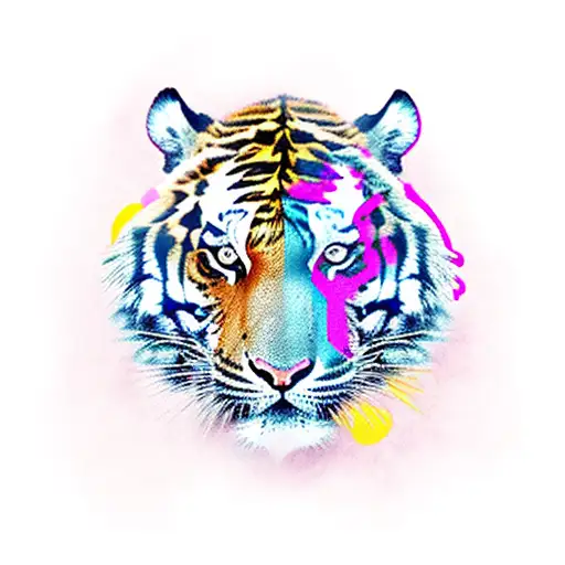 Tiger detail front tattoo design idea