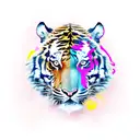 Tiger detail front tattoo design idea