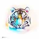 Tiger detail front tattoo design idea