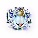 Tiger detail front tattoo design idea