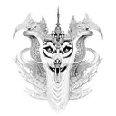 sleeve with Anubis and the feathered serpent  tattoo design idea