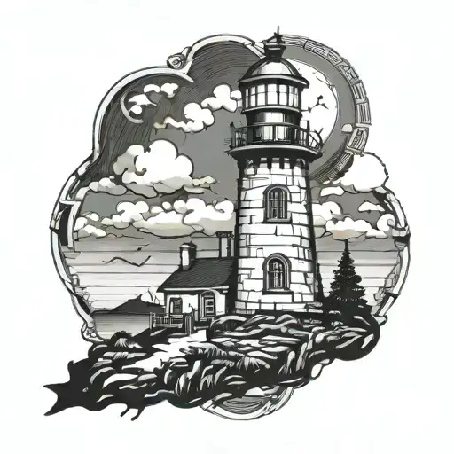 Gothic Lighthouse tattoo design idea