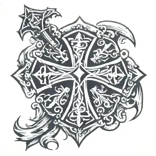 Crusader cross tattoo tattoo design idea
