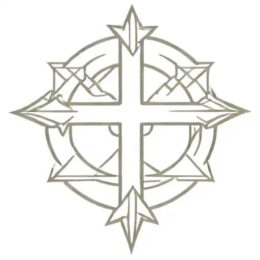 Crusader cross surrounded tattoo design idea