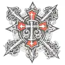 red Crusaders cross tattoo design idea
