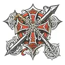 red Crusaders cross tattoo design idea