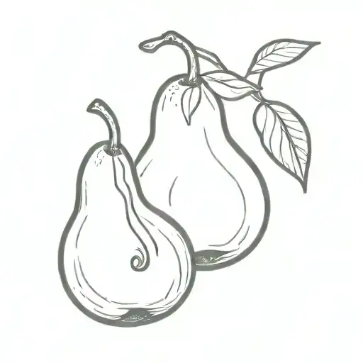 pear and walnut tattoo design idea