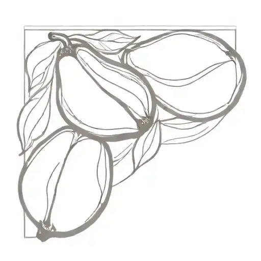 pear and walnut shell sketch tattoo design idea