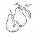 pear and walnut tattoo design idea