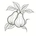 pear and walnut tattoo design idea