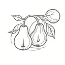 pear and walnut tattoo design idea
